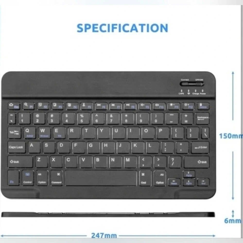 Fintie Bluetooth Wireless Keyboard Universal Black Ultra-Slim Rechargeable HB030